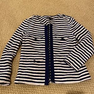 Tweed jacket in Navy/white strips by Banana Republic